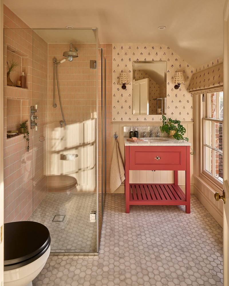 Long Island Marble Small Hexagon Mosaic|Bathroom design, installation and photography by Simply Bathrooms (Surrey) Ltd.
