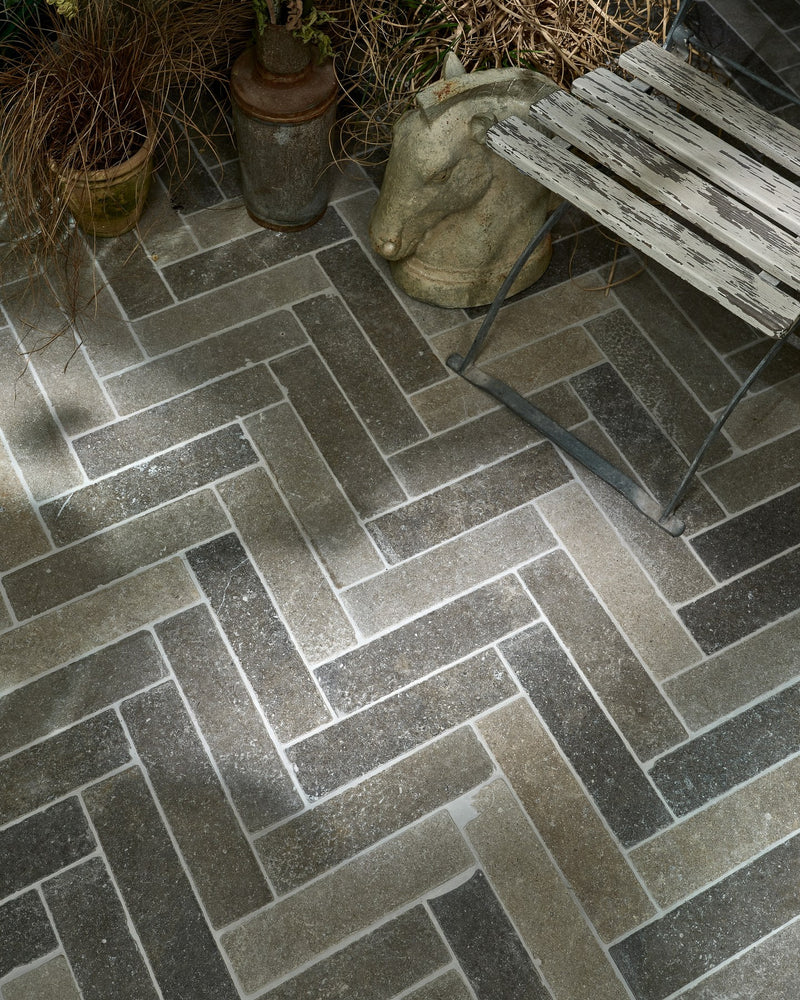 Kimmeridge Limestone Tumbled & Etched Parquet