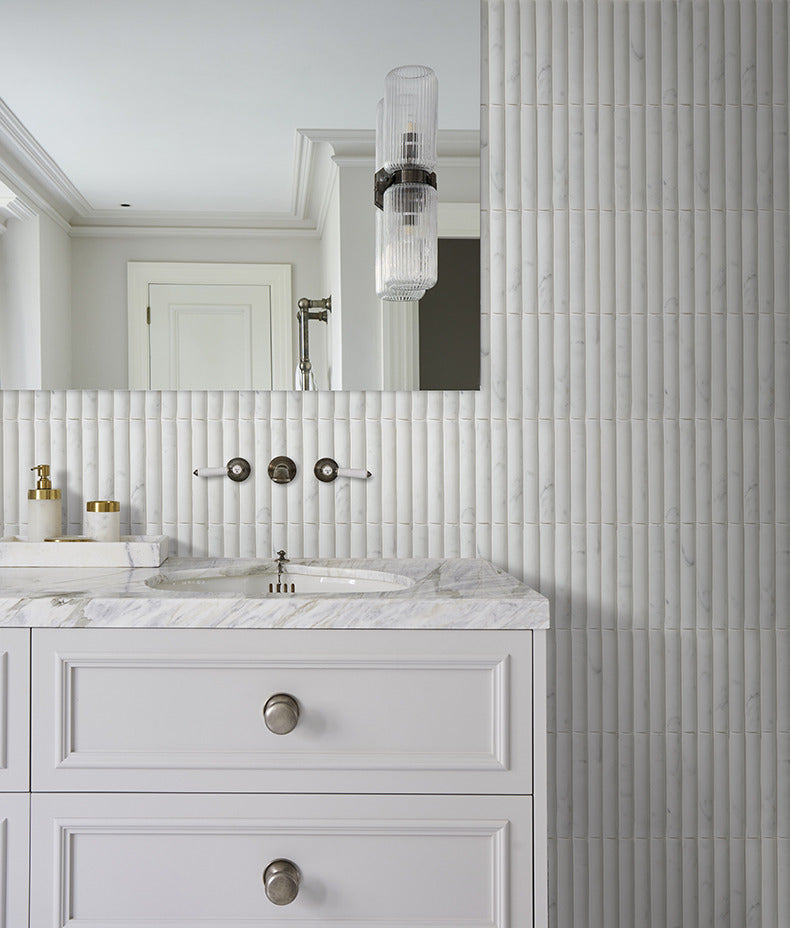 Zen Marble Honed Finish Reed Mosaic
