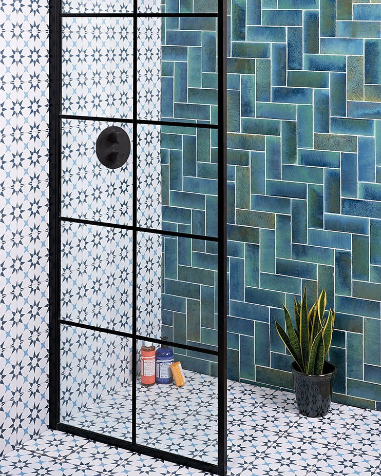 Pottery Porcelain Ocean Blue Brick|||