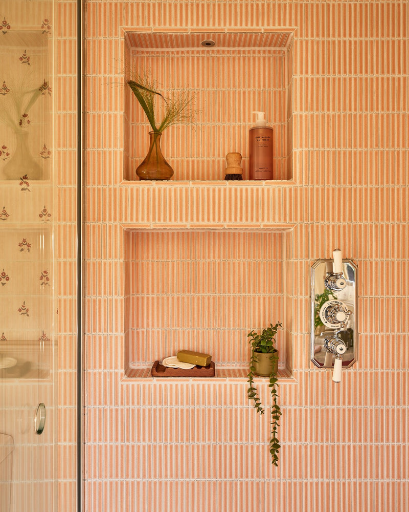 Bamboo Porcelain Mosaic Blush||Bathroom design, installation and photography by Simply Bathrooms (Surrey) Ltd.|