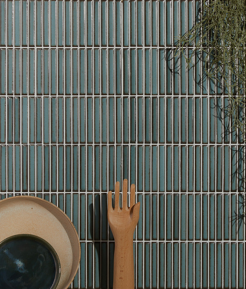 Bamboo Lustre Porcelain Mosaic Teal