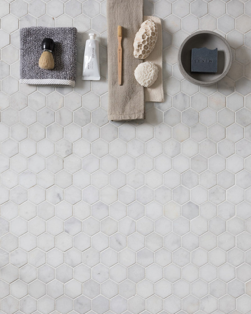 Long Island Marble Small Hexagon Mosaic