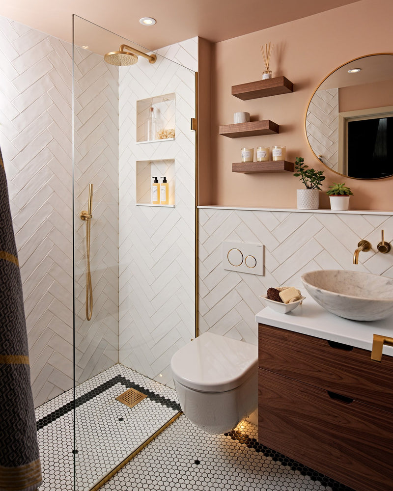 Mono Hex Porcelain Mosaic Blanc|||mono-hex-porcelain-noir