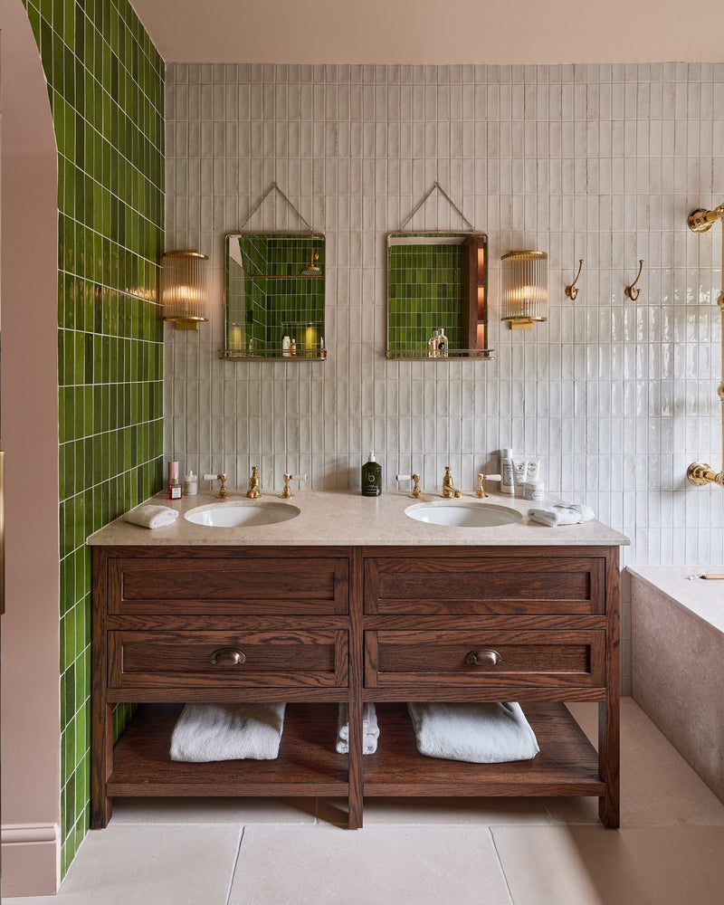 Petite Porcelain Gloss Olive|Credit: Clodagh McKenna|petite-porcelain-gloss-white, blandford-limestone-tumbled-finish