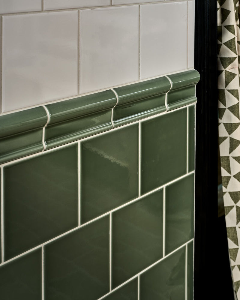 Victorian Style™ Wall Ceramic Cabbage Green Dado