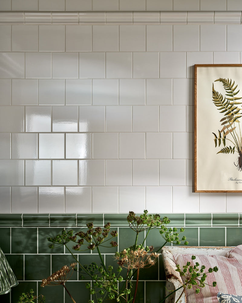 Victorian Style™ Wall Ceramic Cotton White Dado||victorian-style-wall-ceramic-cabbage-green-square, victorian-style-wall-ceramic-cabbage-green-dado, victorian-style-wall-ceramic-cotton-white-square