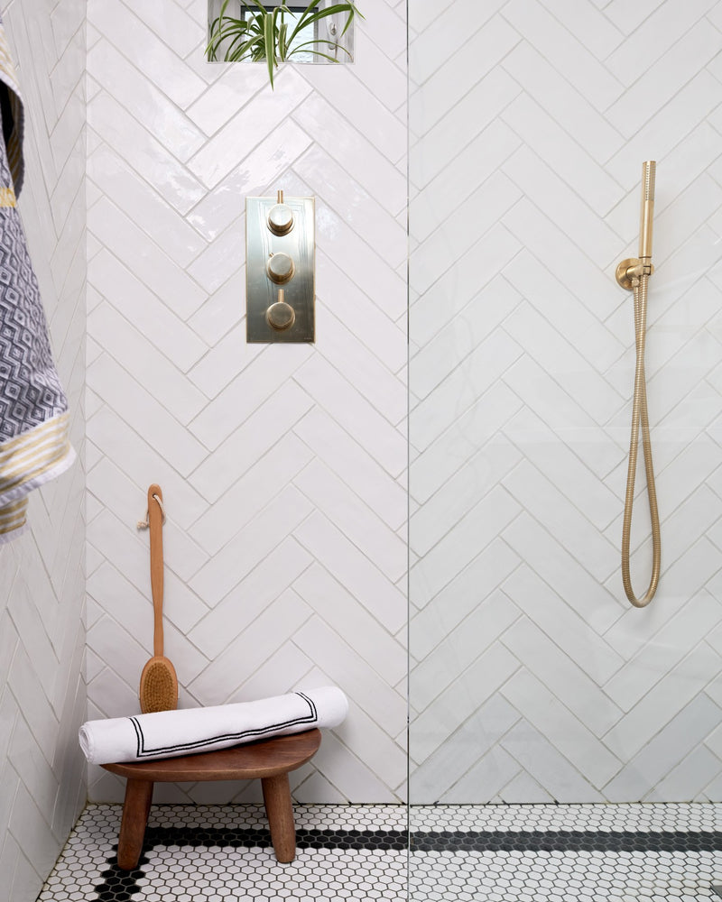 Mono Hex Porcelain Mosaic Blanc
