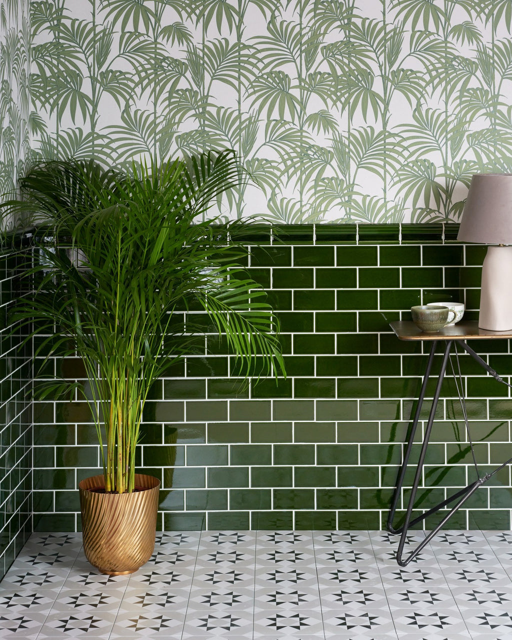 Victorian Style™ Wall Ceramic Olive Green Metro Crackle Glaze
