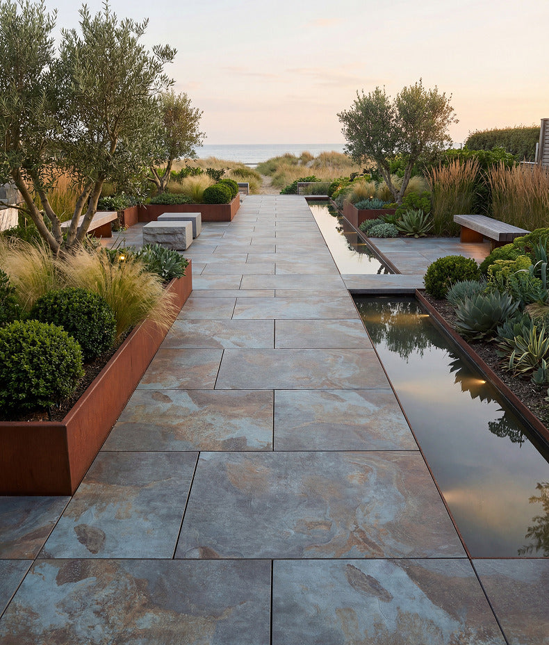 Komodo Porcelain Paving Textured Green