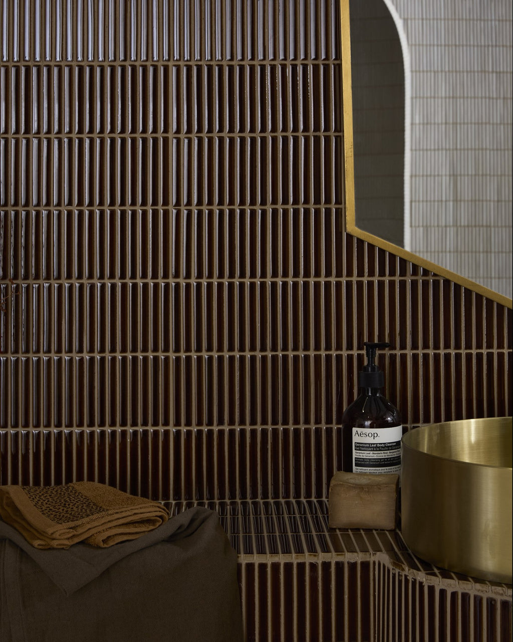 Bamboo Porcelain Mosaic Caramel