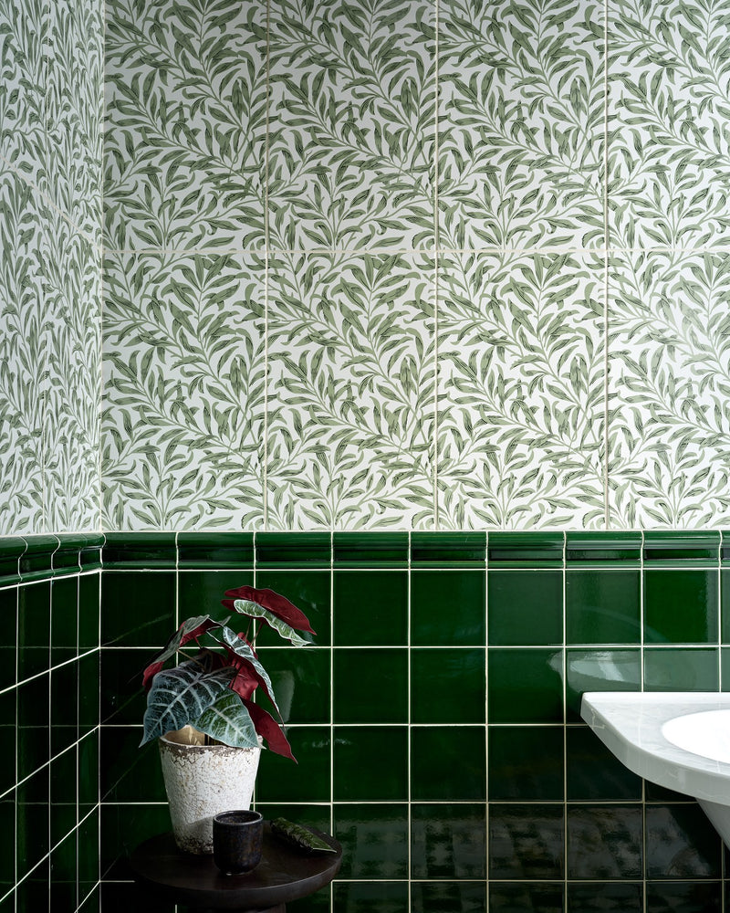 Victorian Style™ Wall Ceramic Olive Green Dado Crackle Glaze