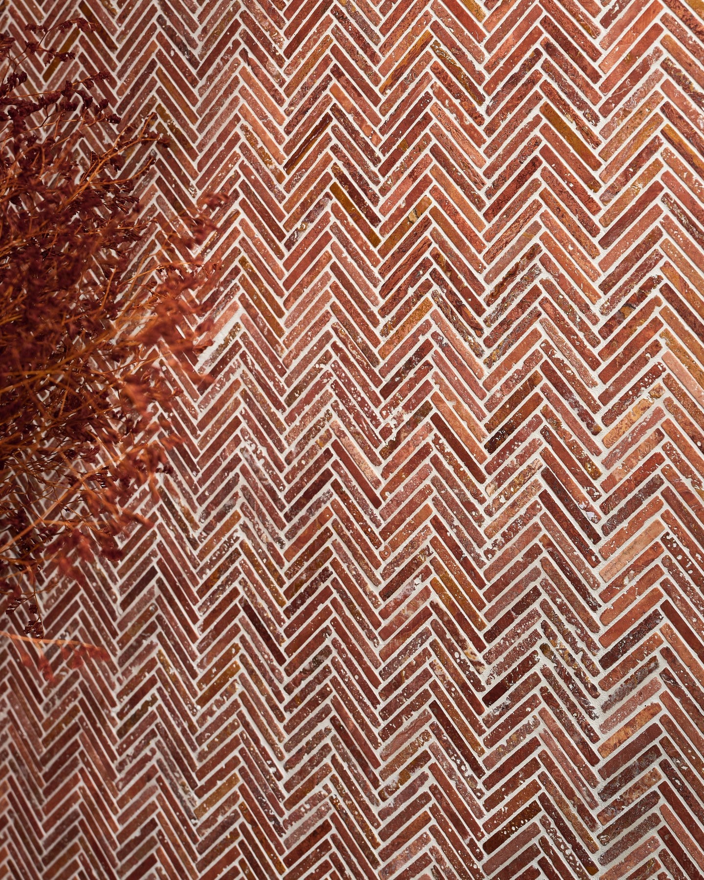Athens Rosso Travertine Mosaic