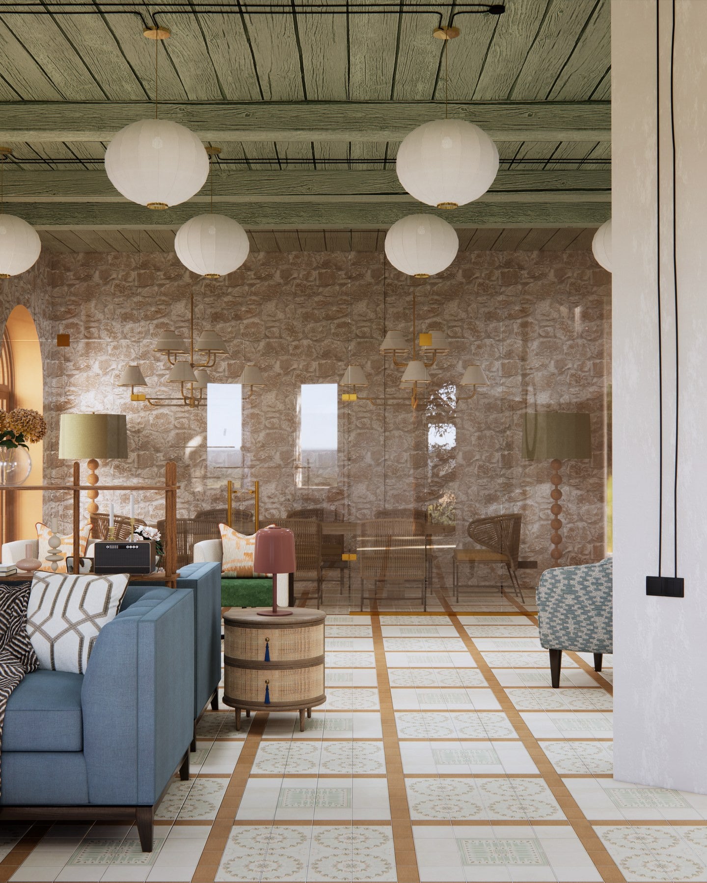 Aventuras Palma Olive Porcelain | Matt Floor Tile | Ca' Pietra