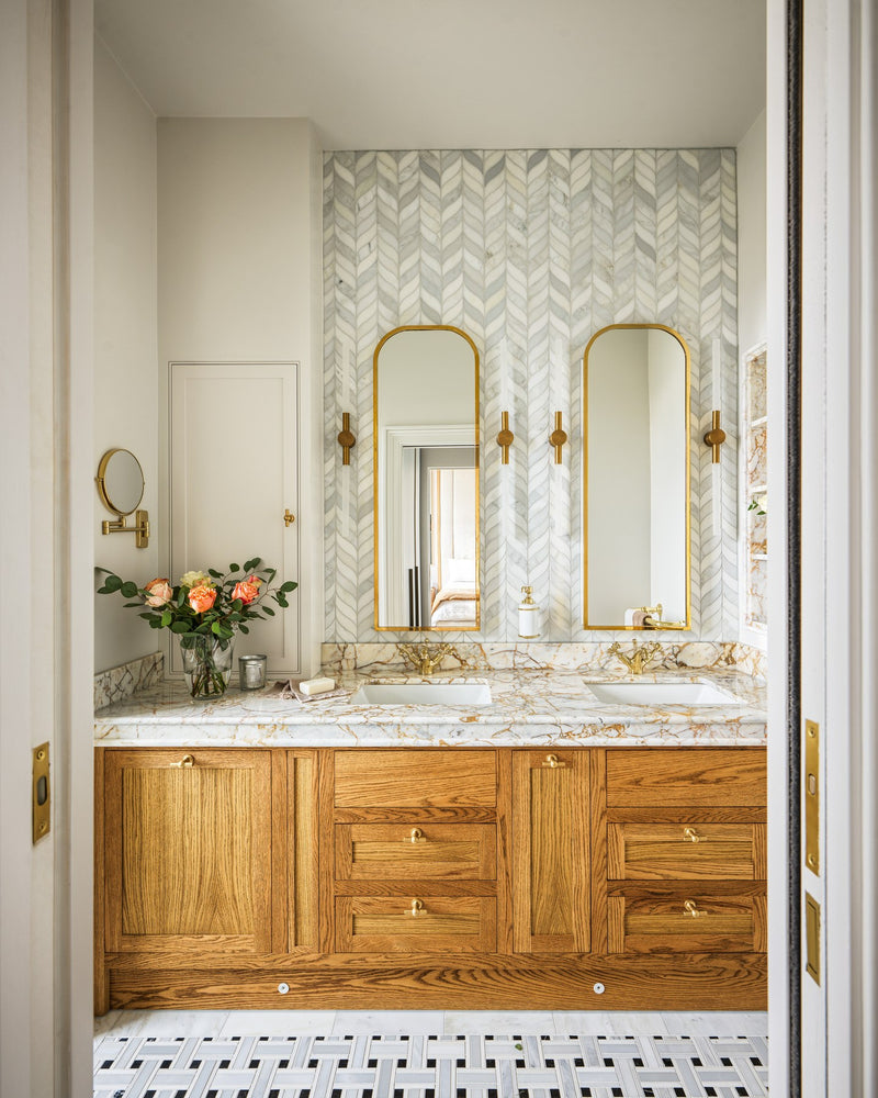Zen Marble Honed Finish Grand Basket Weave||Bathroom design, installation and photography by Simply Bathrooms (Surrey) Ltd.|ottoman-marble-honed-slab, ottoman-marble-polished-slab, zen-marble-honed-leaf-mosaic