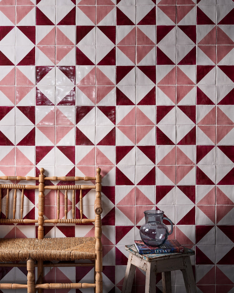 STUDIO Jamboree Handpainted Ceramic Raspberry Tri|||jamboree-handpainted-ceramic-coral-tri