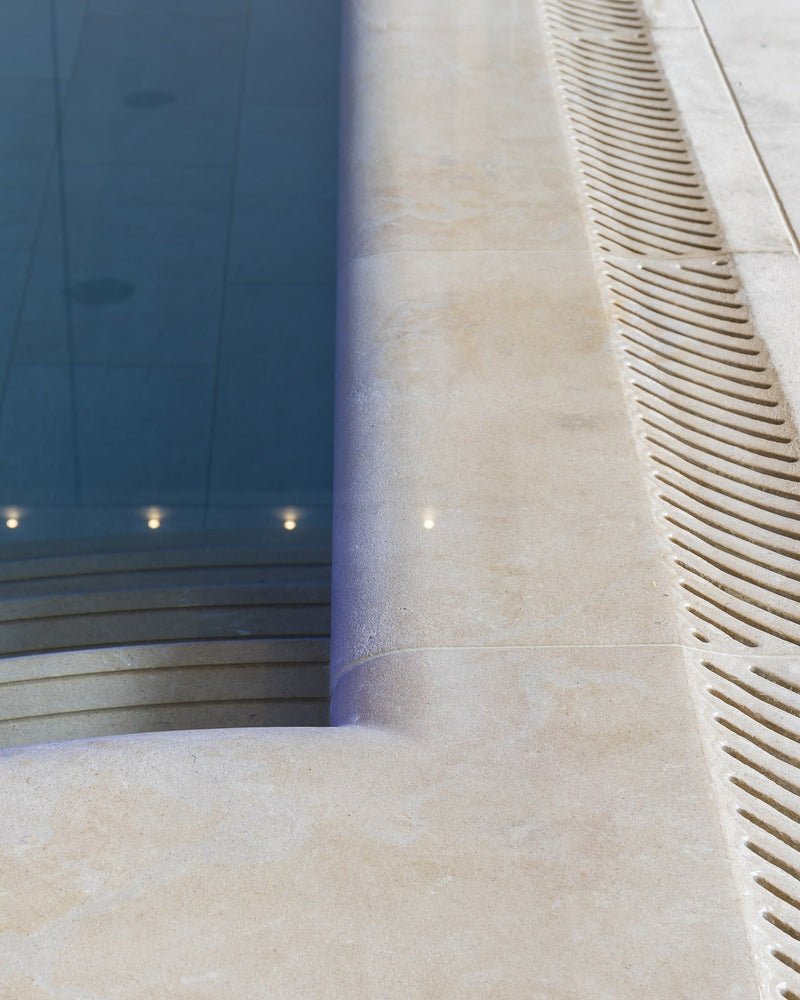 Buscot Limestone Etched Bullnose Coping