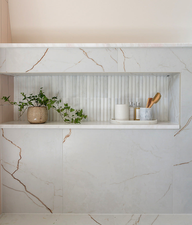 Zen Marble Honed Finish Reed Mosaic