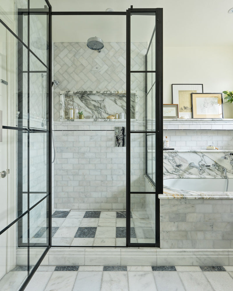 Long Island Marble Honed Finish Skirting||Bathroom design, installation and photography by Simply Bathrooms & Interiors|kendal-marble-tumbled-finish, long-island-marble-honed-finish-brick, long-island-marble-honed-finish-dado, long-island-marble-tumbled-finish