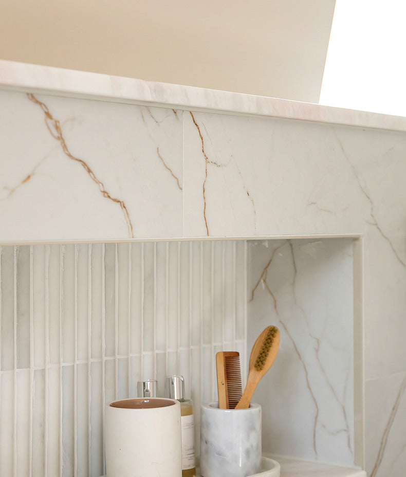 Zen Marble Honed Finish Reed Mosaic