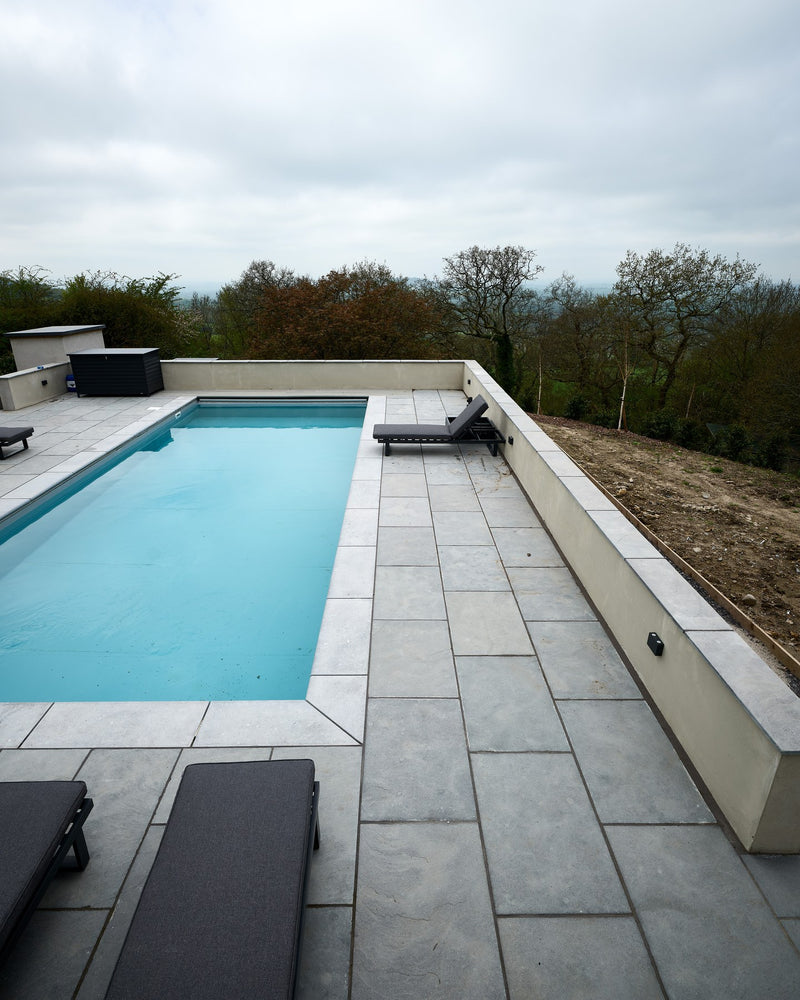 Kimmeridge Limestone Etched Bullnose Coping|||