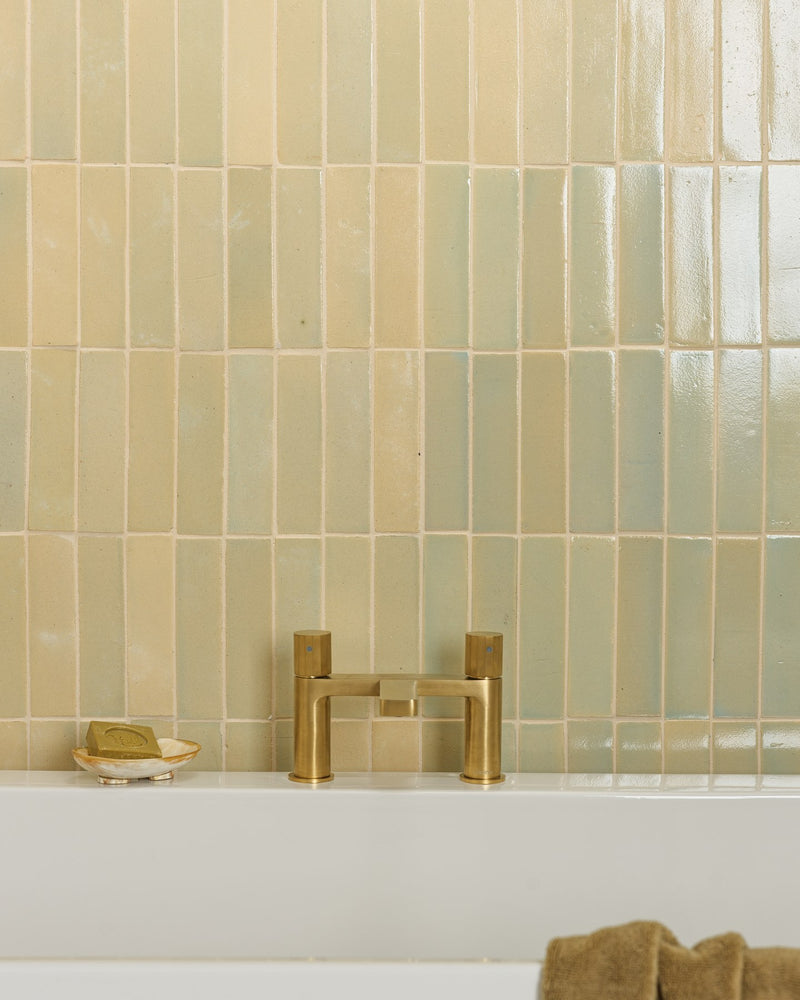 Stone Glaze Ceramic Chambray Gloss Brick||Credit: Tissino Bathroom Products|
