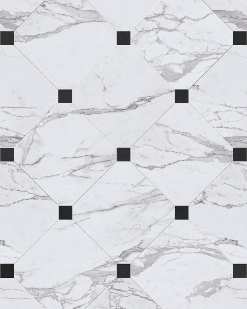 Kensington Porcelain Matt|Clipped to Octagons|nero-slate-honed-cabochons
