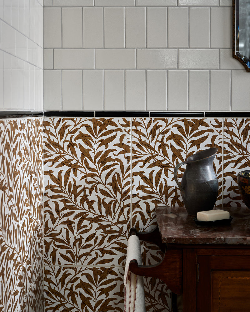 | | silk-screen-ceramic-willow-cottage-tobacco, victorian-style-wall-ceramic-antique-white-metro