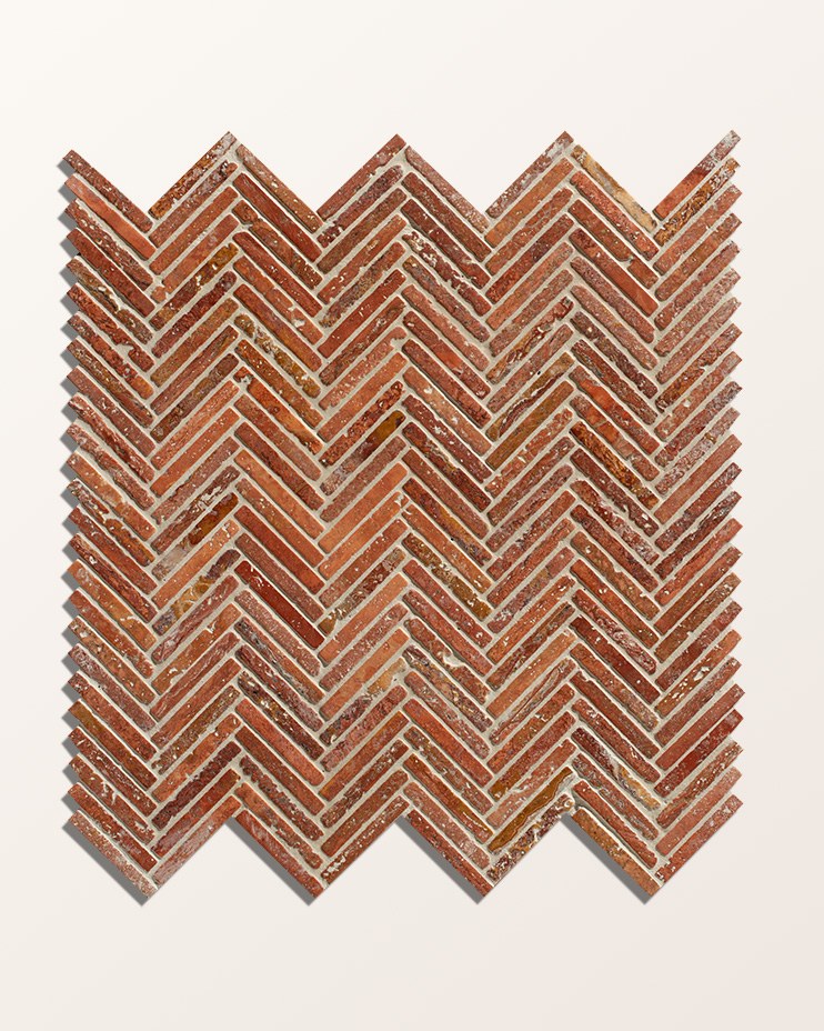 Athens Rosso Travertine Mosaic