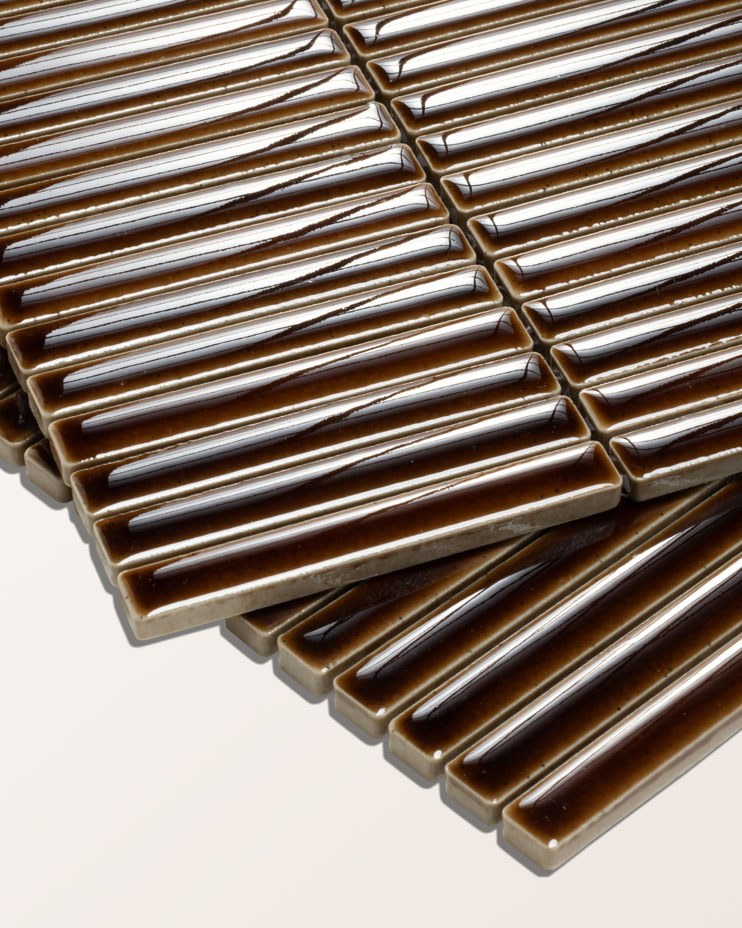 Bamboo Porcelain Mosaic Caramel
