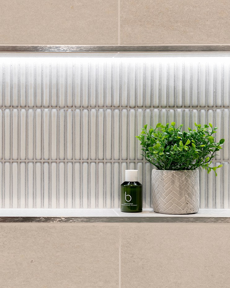 Bamboo Porcelain Mosaic White