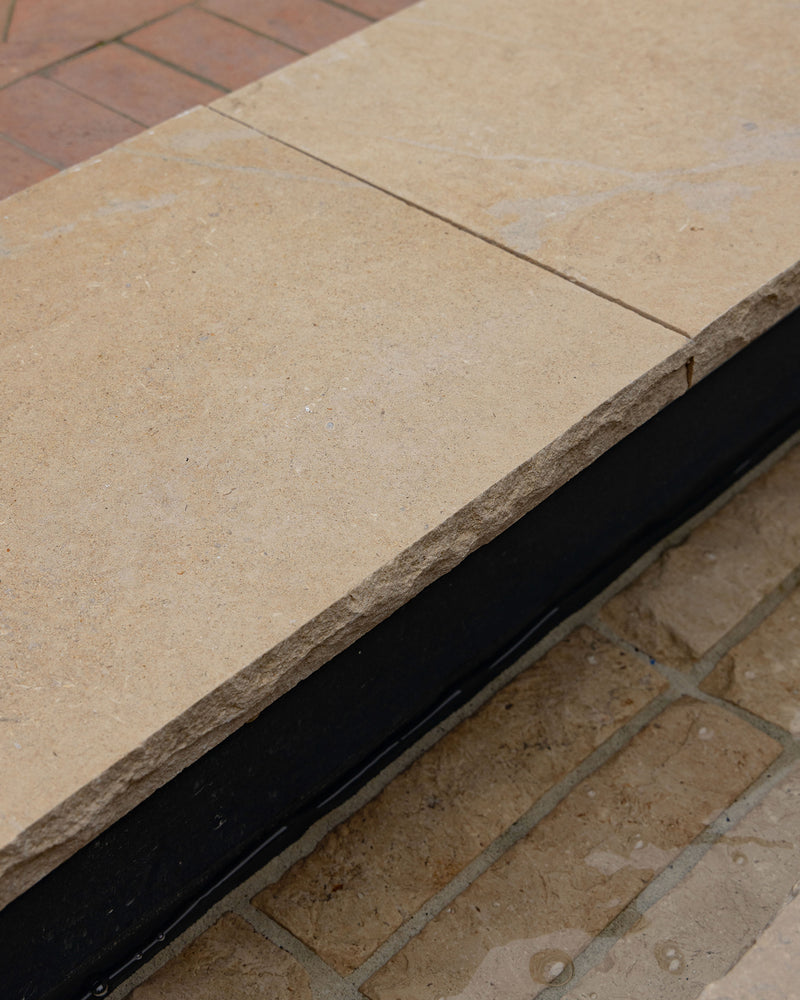 Buscot Limestone Tumbled & Etched Cropped Coping