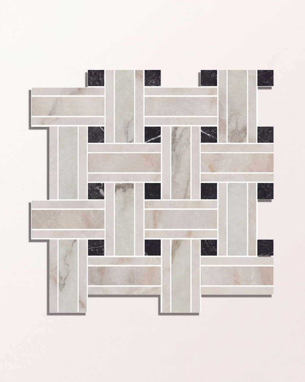 East Village Porcelain Basketweave Mosaic Oro