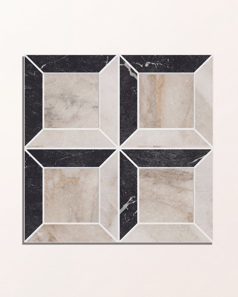 East Village Porcelain Quadrant Mosaic Oro