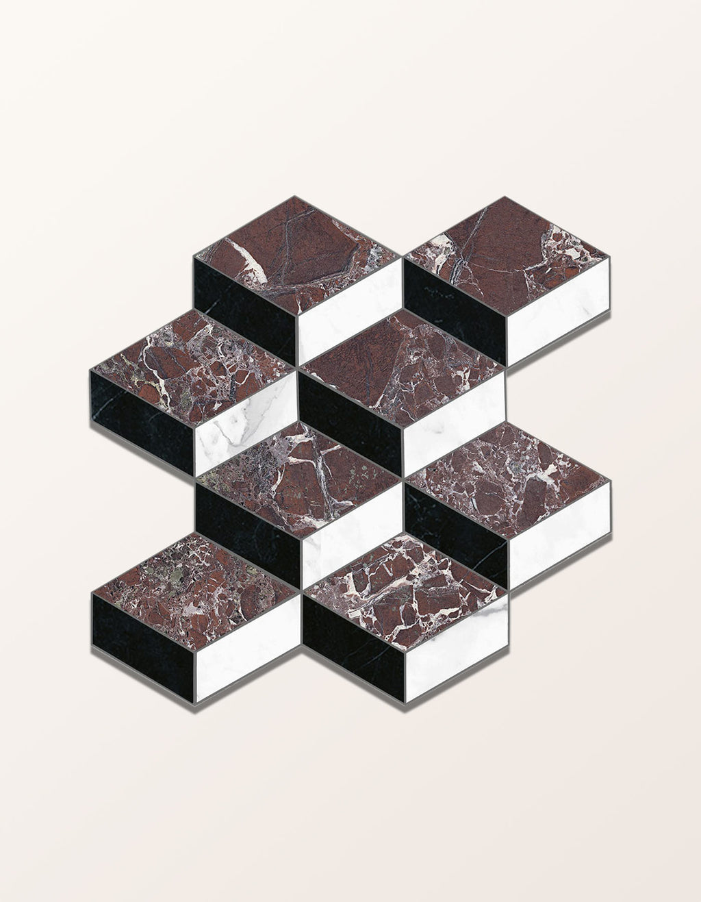 Echelon Porcelain Matt Cube Mosaic Levanto