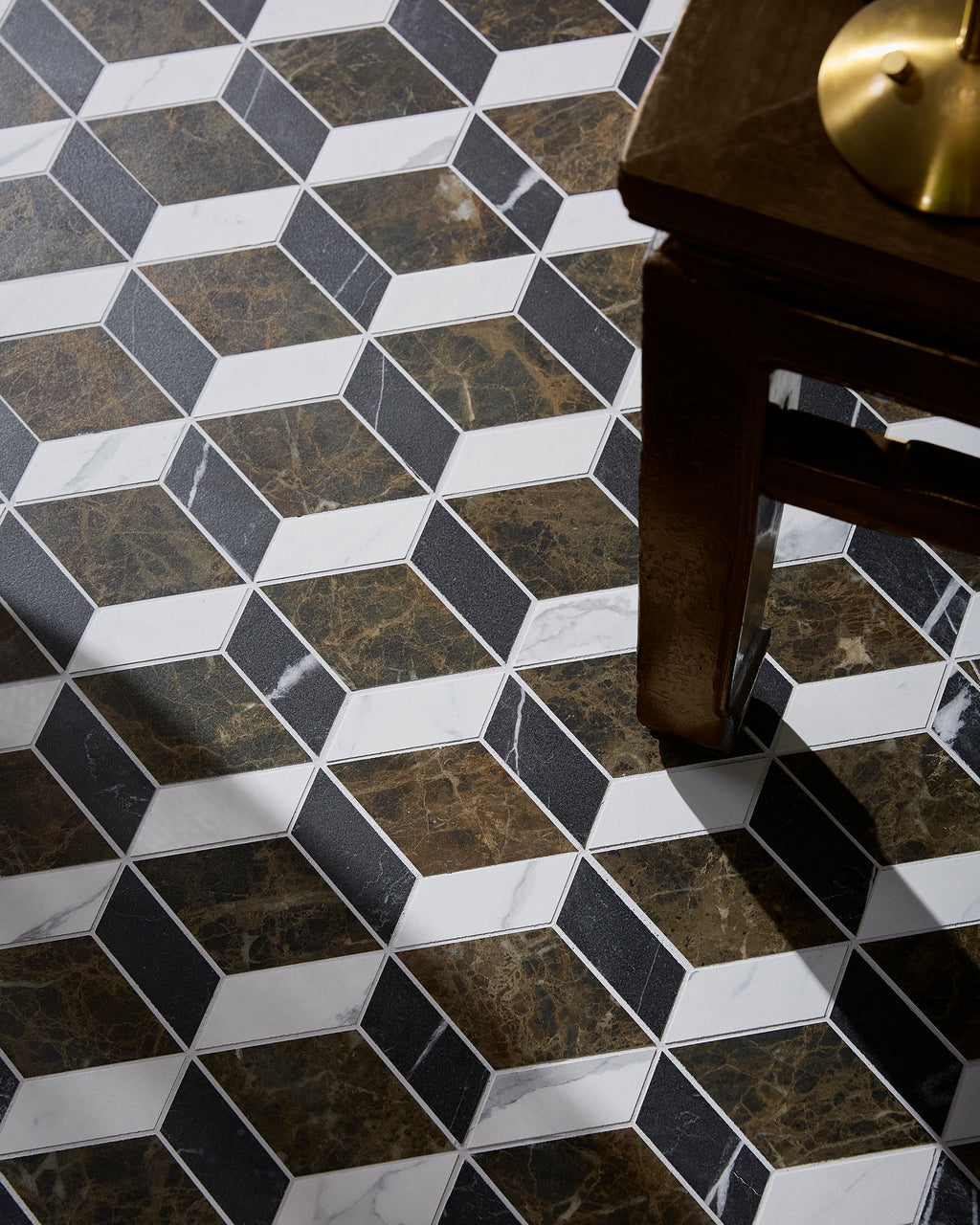 Echelon Porcelain Matt Cube Mosaic Emperador