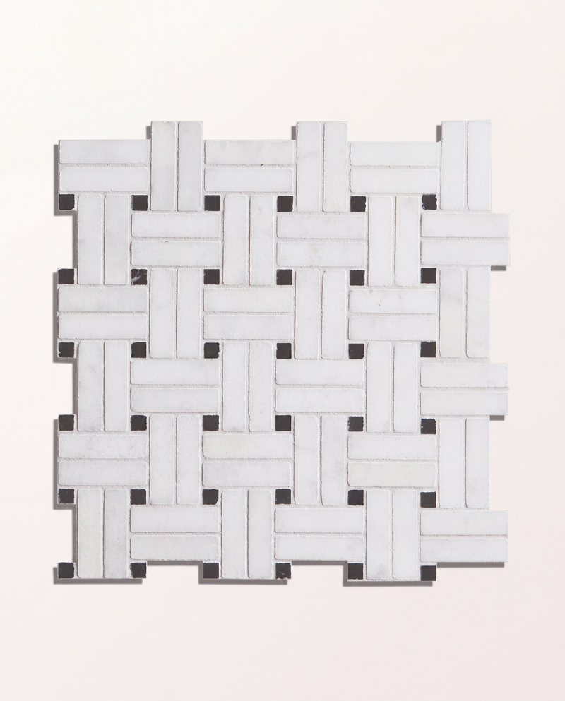 Long Island Marble Honed Finish Wicker Mosaic