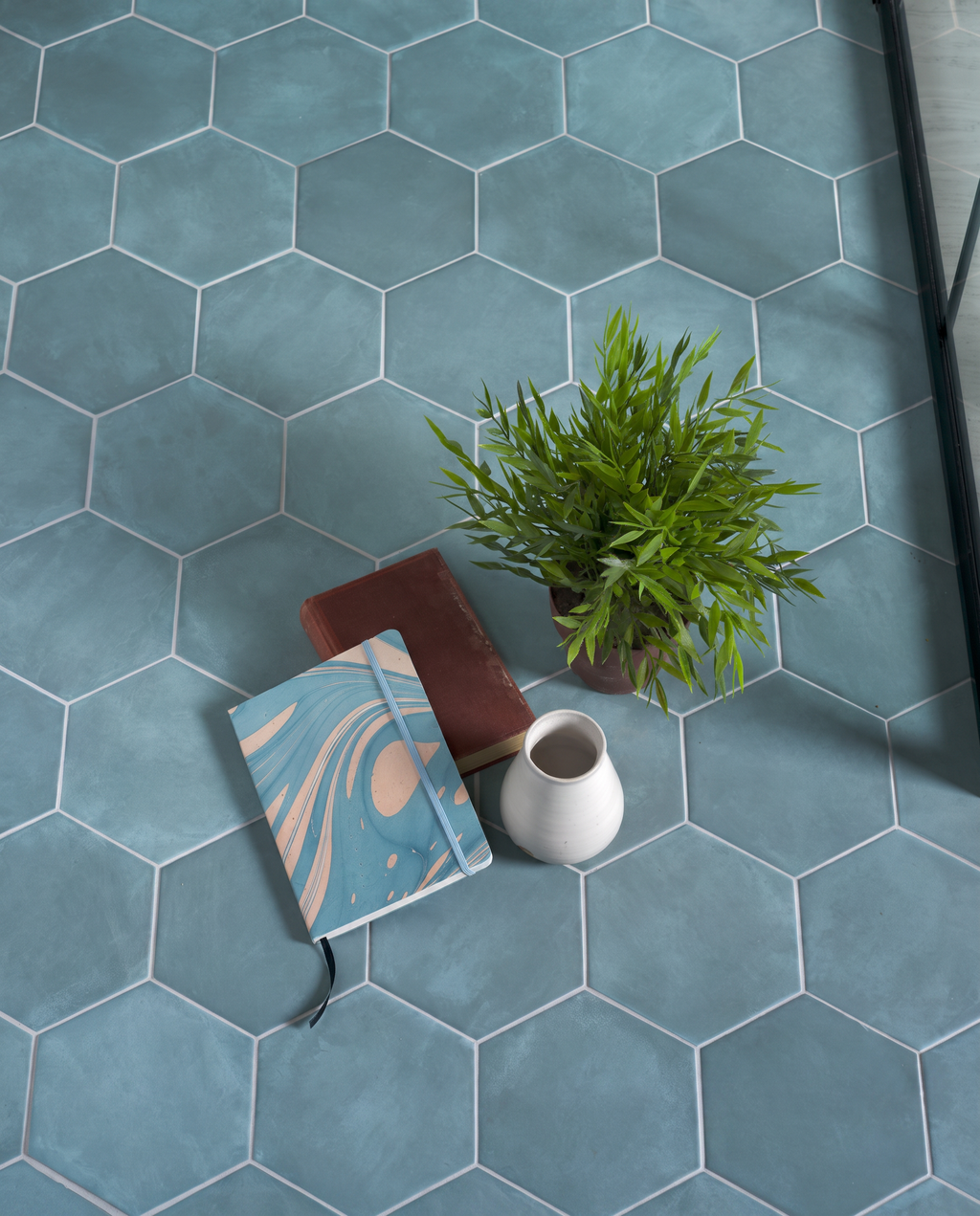 Medina Hexagon Porcelain Aqua