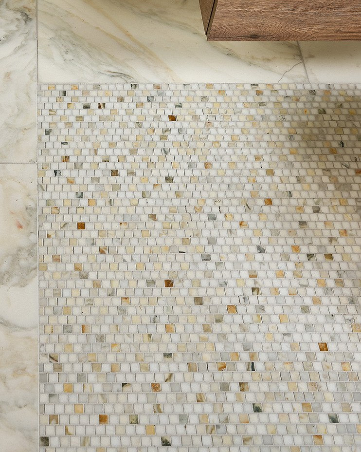 Palazzo Oro Honed Brick Bond Square Mosaic