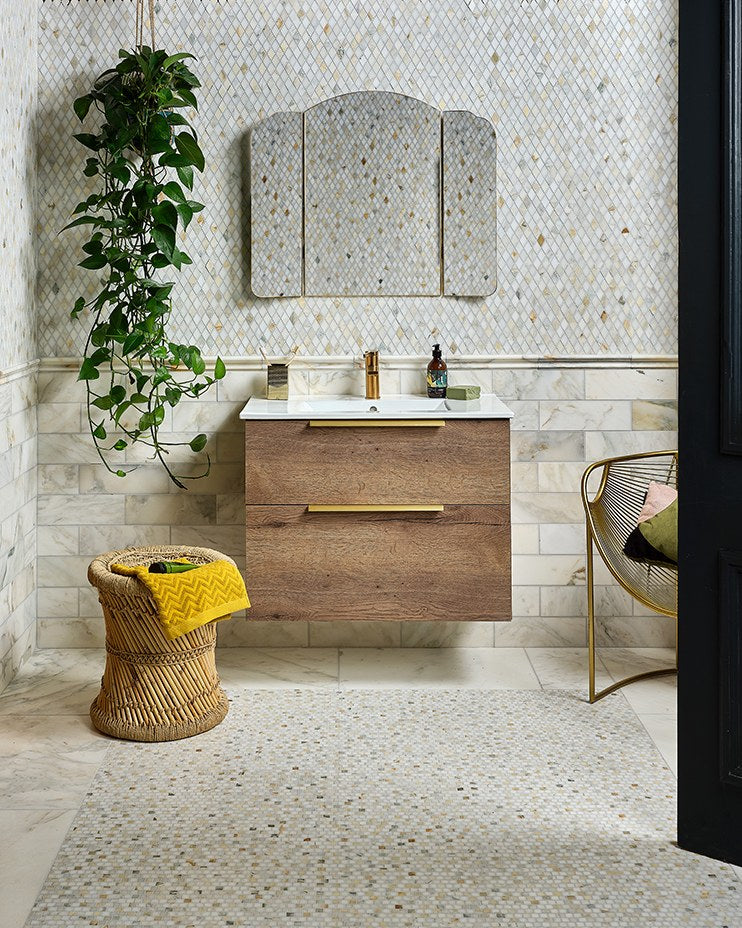 Palazzo Oro Honed Brick Bond Square Mosaic