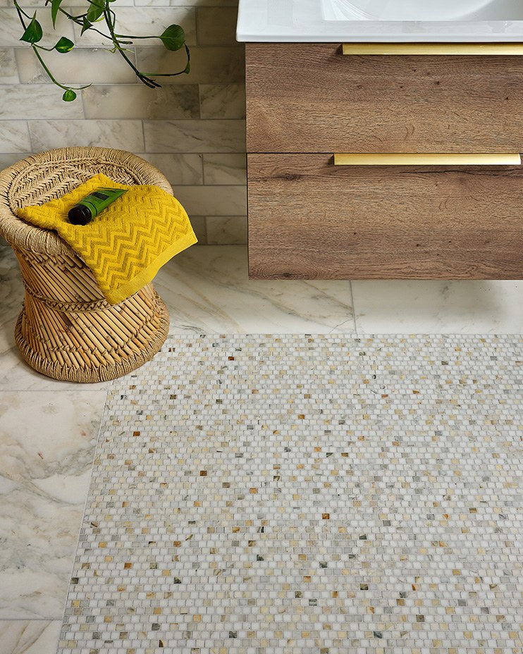 Palazzo Oro Honed Brick Bond Square Mosaic