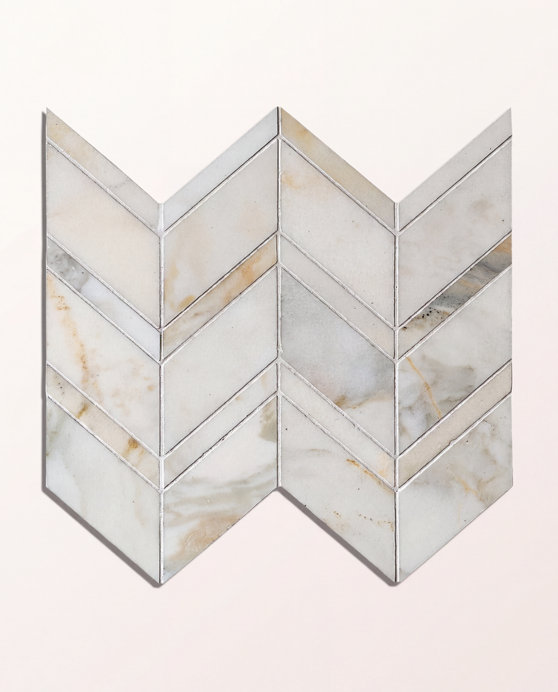 Palazzo Oro Honed Chevron Mosaic