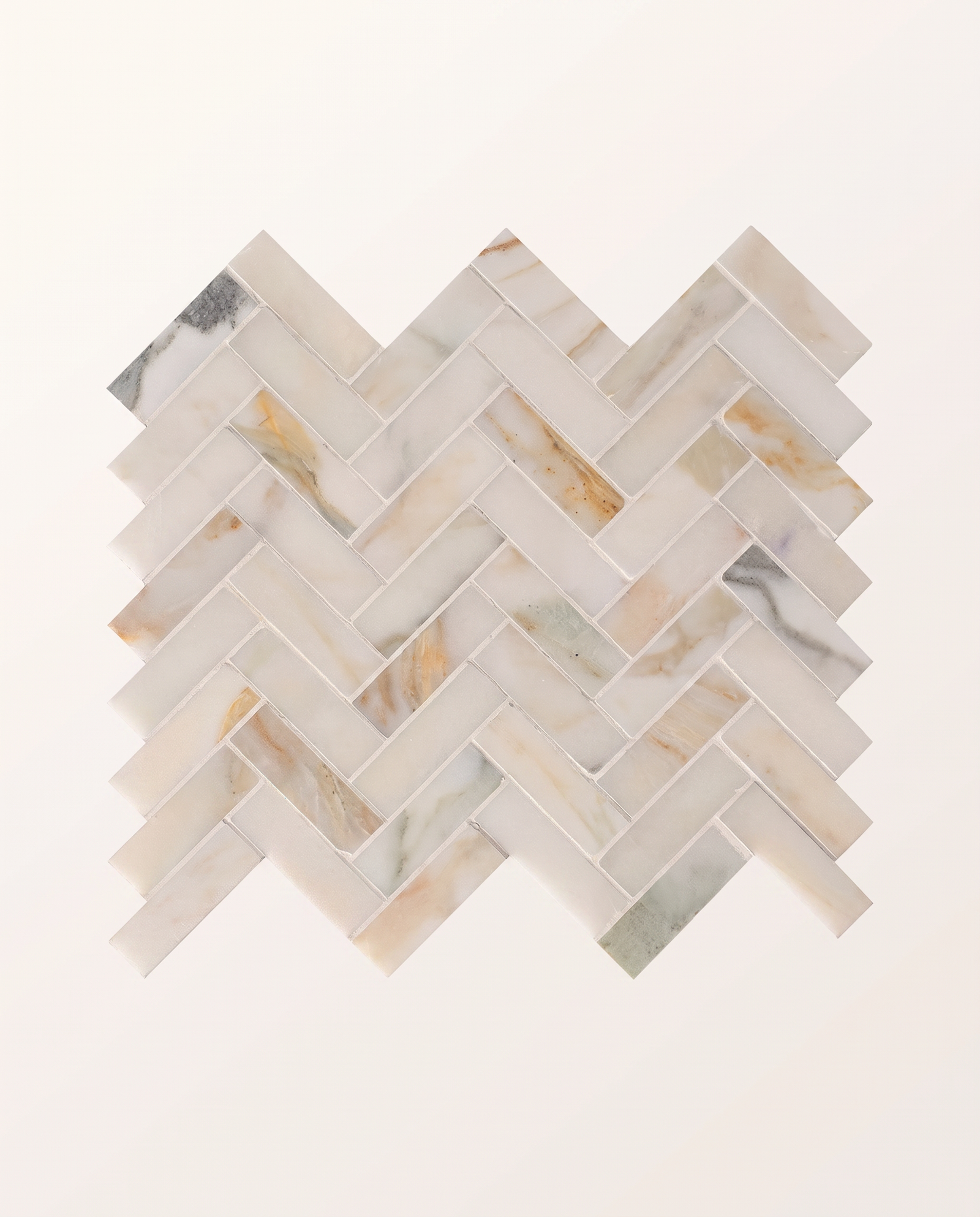 Palazzo Oro Honed Herringbone Mosaic