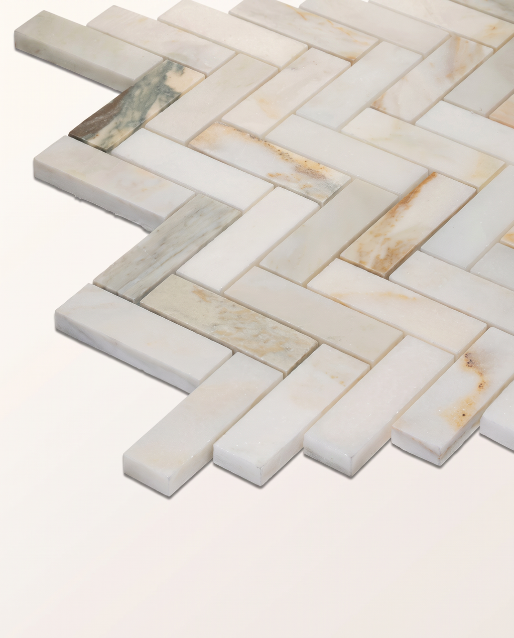 Palazzo Oro Honed Herringbone Mosaic