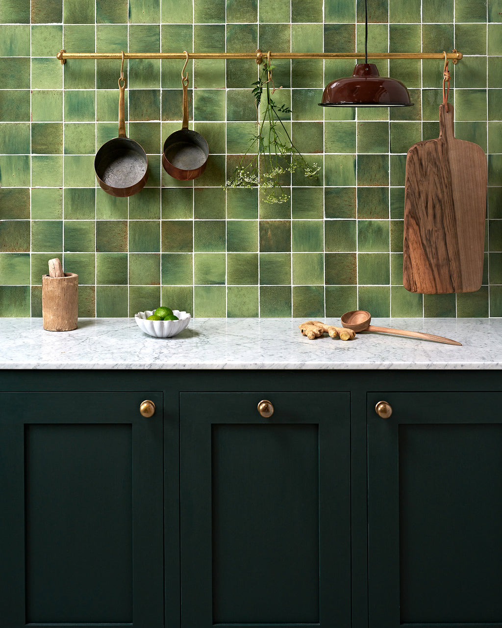 Pottery Porcelain Kale Green Square