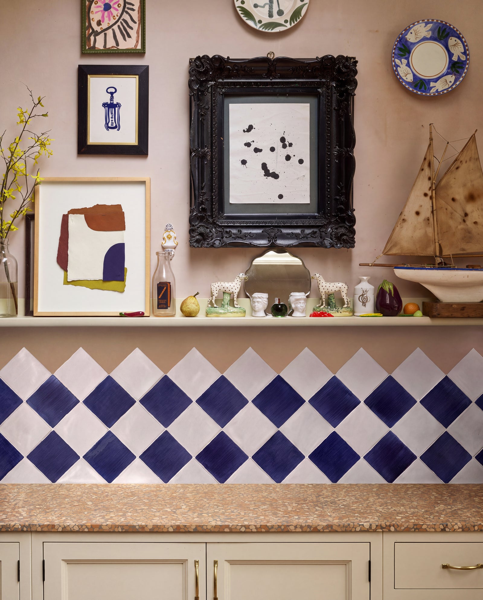 STUDIO Jamboree Handpainted Ceramic Denim Field