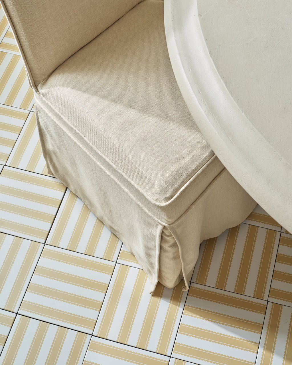 Sanderson - Pinetum Stripe Ochre Porcelain