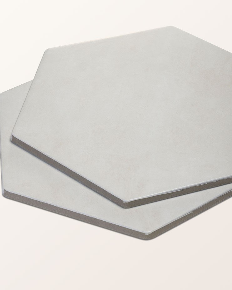 Shadow White Hex Field Porcelain