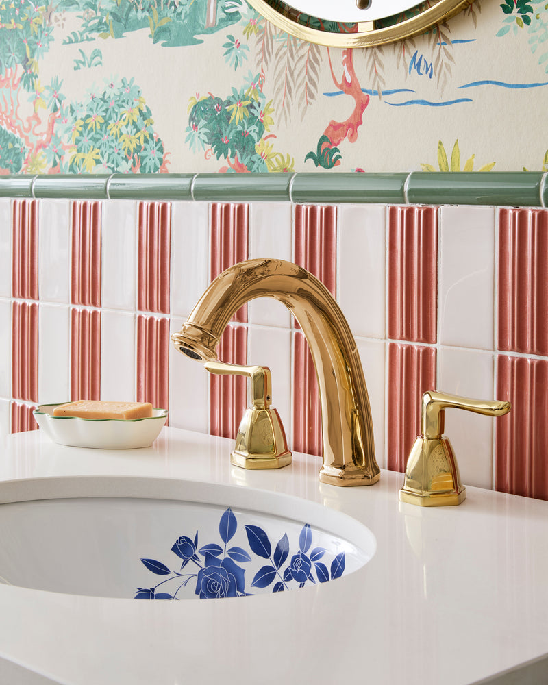 Tunstall Ceramic Fluted Brick Coral|The London Basin Company|tunstall-ceramic-brick-deep-white, victorian-style-wall-ceramic-cabbage-green-simple-beading