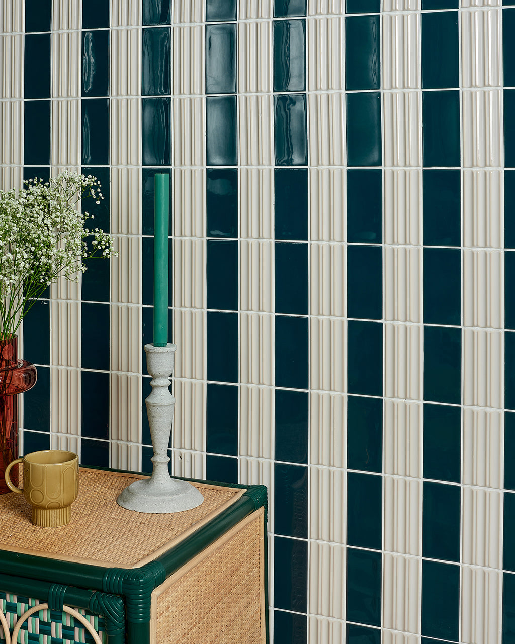 Tunstall Ceramic Fluted Brick Deep White